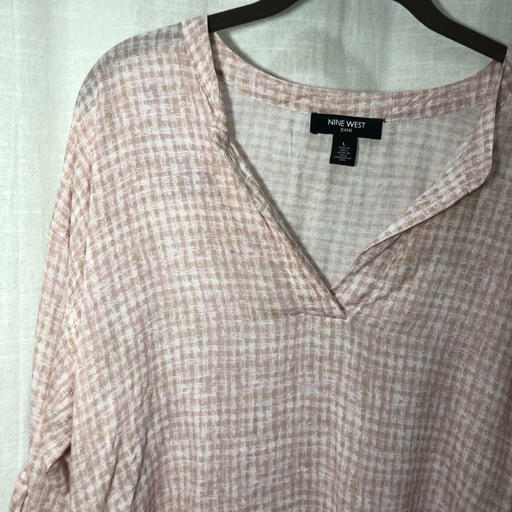 NINE WEST JEANS  blush pink blouse - Picture 3 of 8